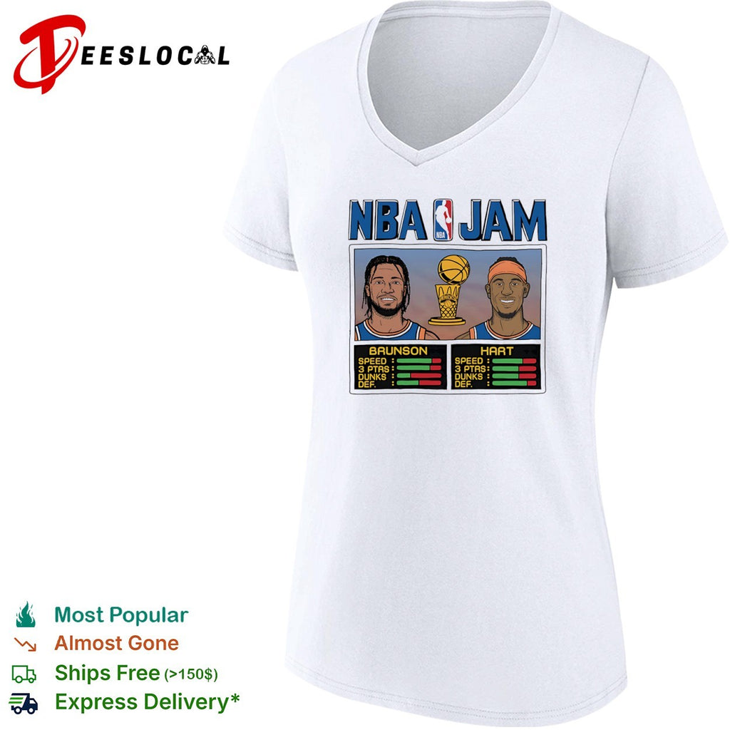 Jalen Brunson and Josh Hart New York Knicks NBA Jam player shirt