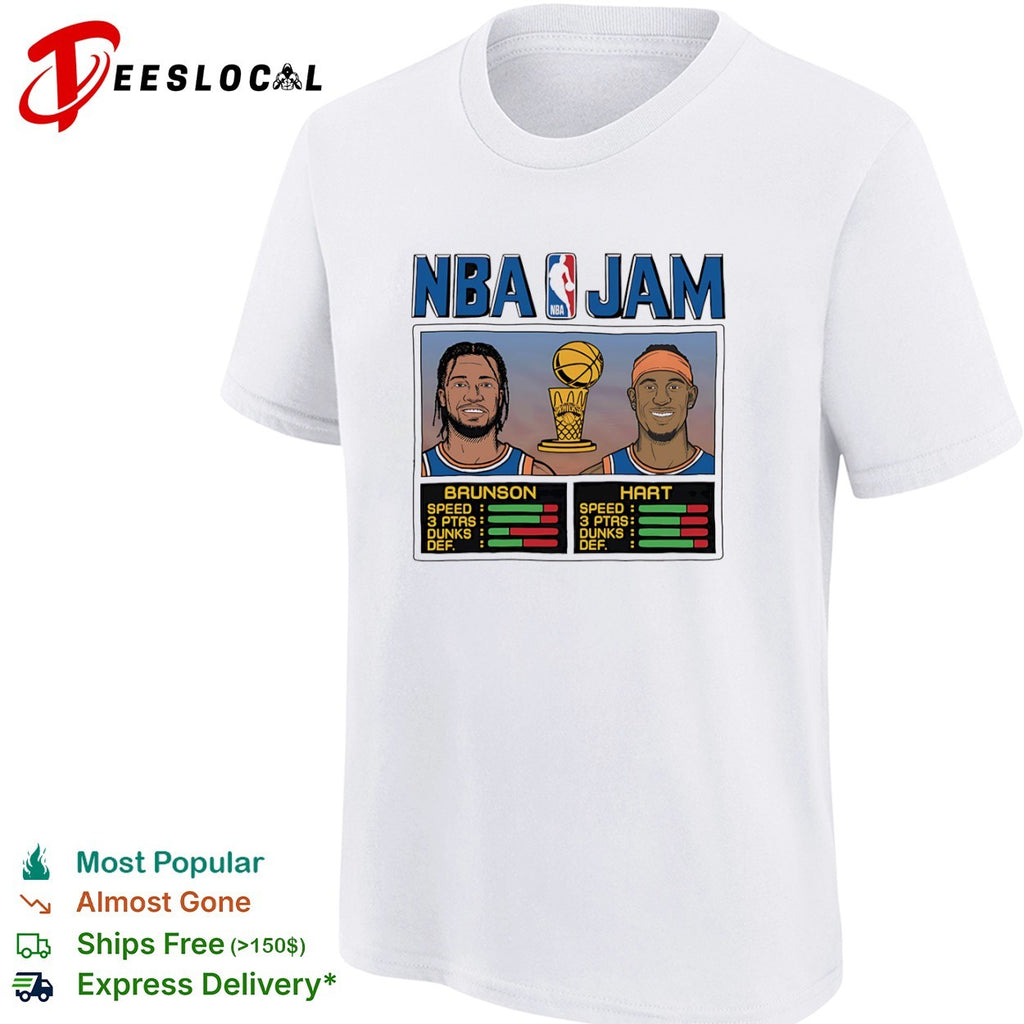 Jalen Brunson and Josh Hart New York Knicks NBA Jam player shirt
