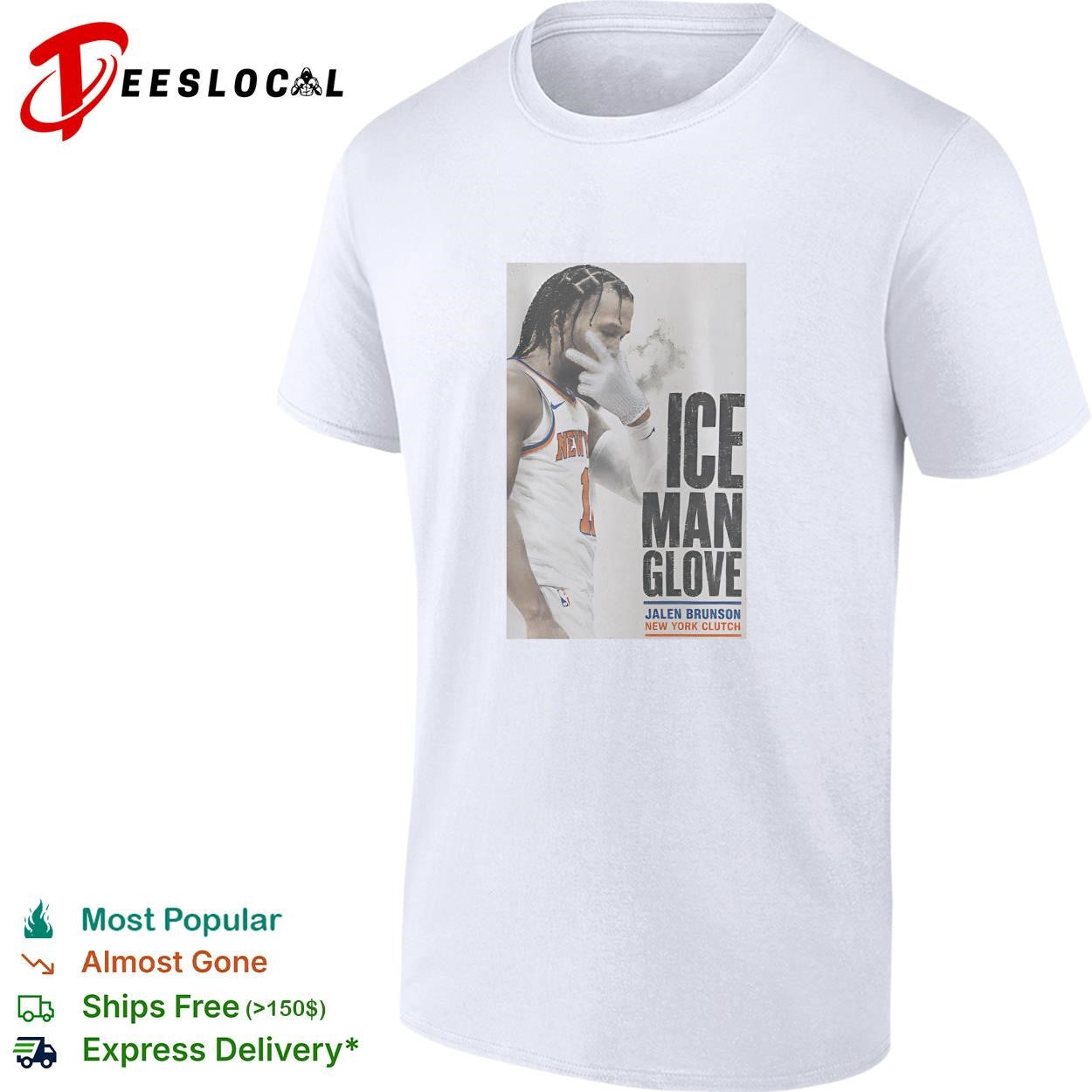 Jalen Brunson ice man glove New York Knicks clutch poster art shirt