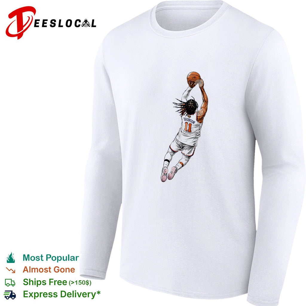 Jalen Brunson number 11 New York Knicks dunk illustration shirt
