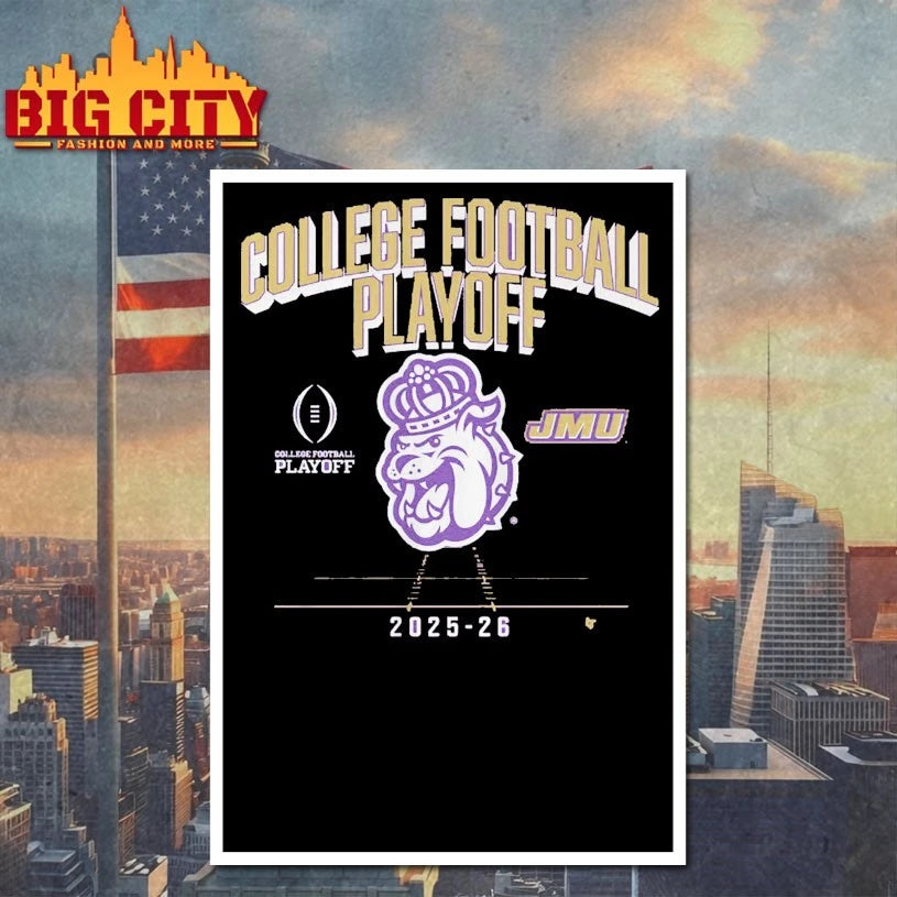 James Madison 2025 CFP Mascot College football playoff shirt