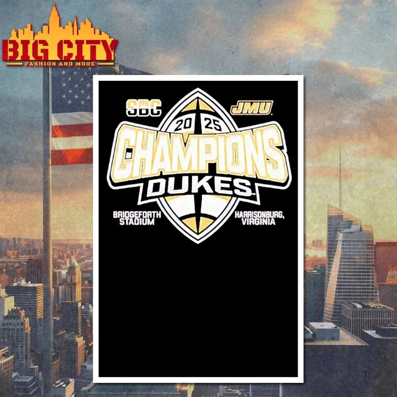 James Madison Dukes 2025 Sun Belt Football Champions shirt