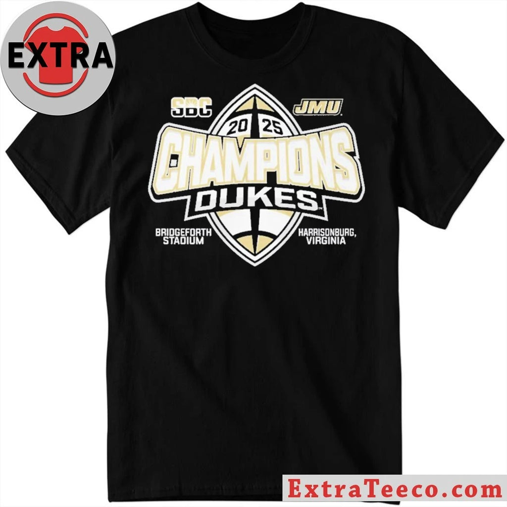 James Madison Dukes Sun Belt Conference Football Champions 2025 Logo Shirt