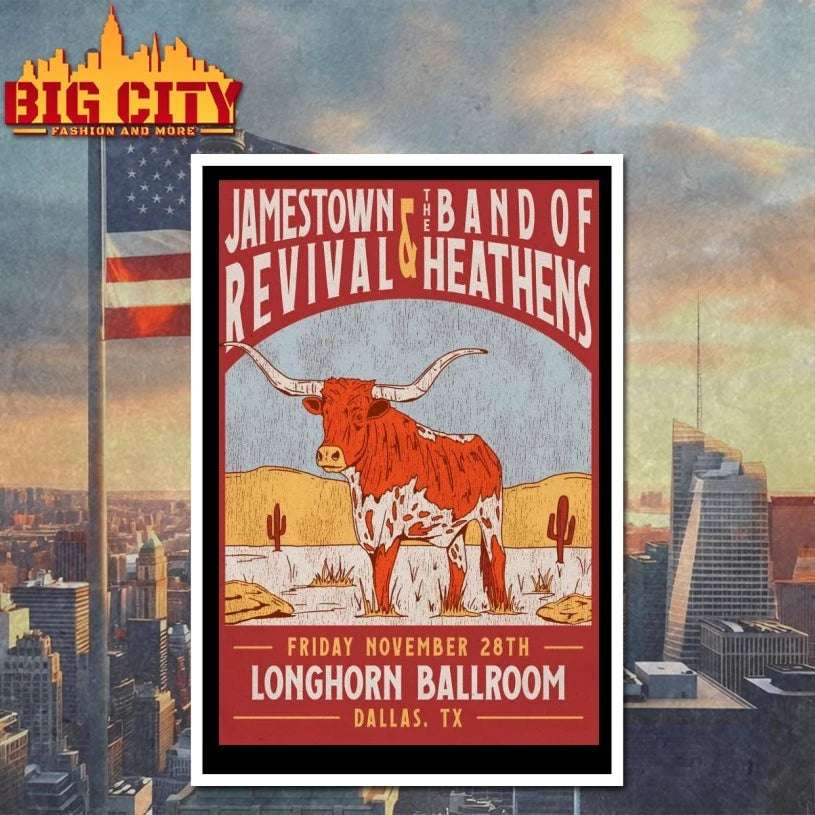 Jamestown Revival And The Band Of Heathens Tour Dallas TX On Nov 28 2025 Poster shirt