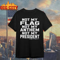 Jannine wearing not my flag not my anthem not my president shirt
