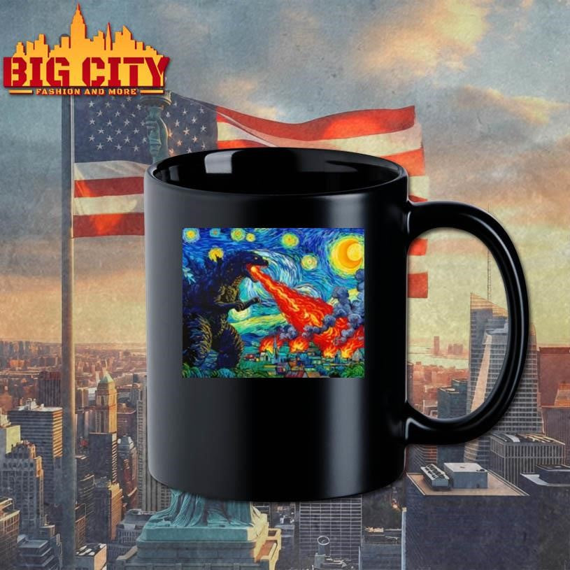 Japanese Monster Kaiju In Van Gogh Starry Night Shirt