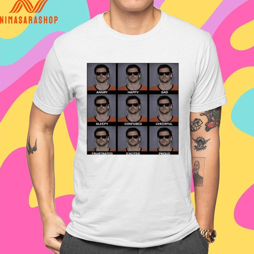 Jarrett Stidham Angry Happy Sad Sleepy Confused Cheerful Frustrated Excited Proud Emoji Shirts