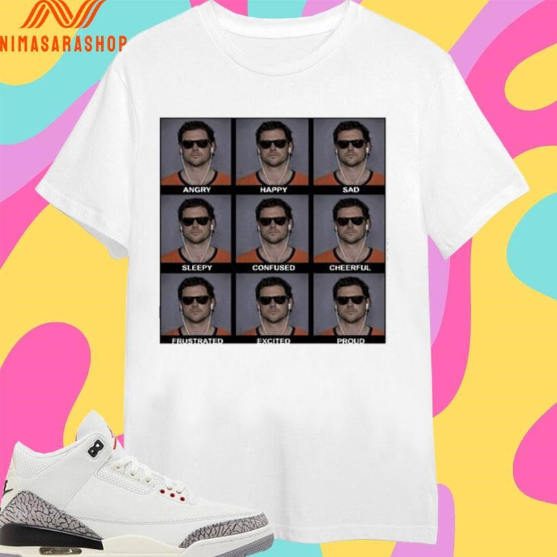 Jarrett Stidham Angry Happy Sad Sleepy Confused Cheerful Frustrated Excited Proud Emoji Shirts