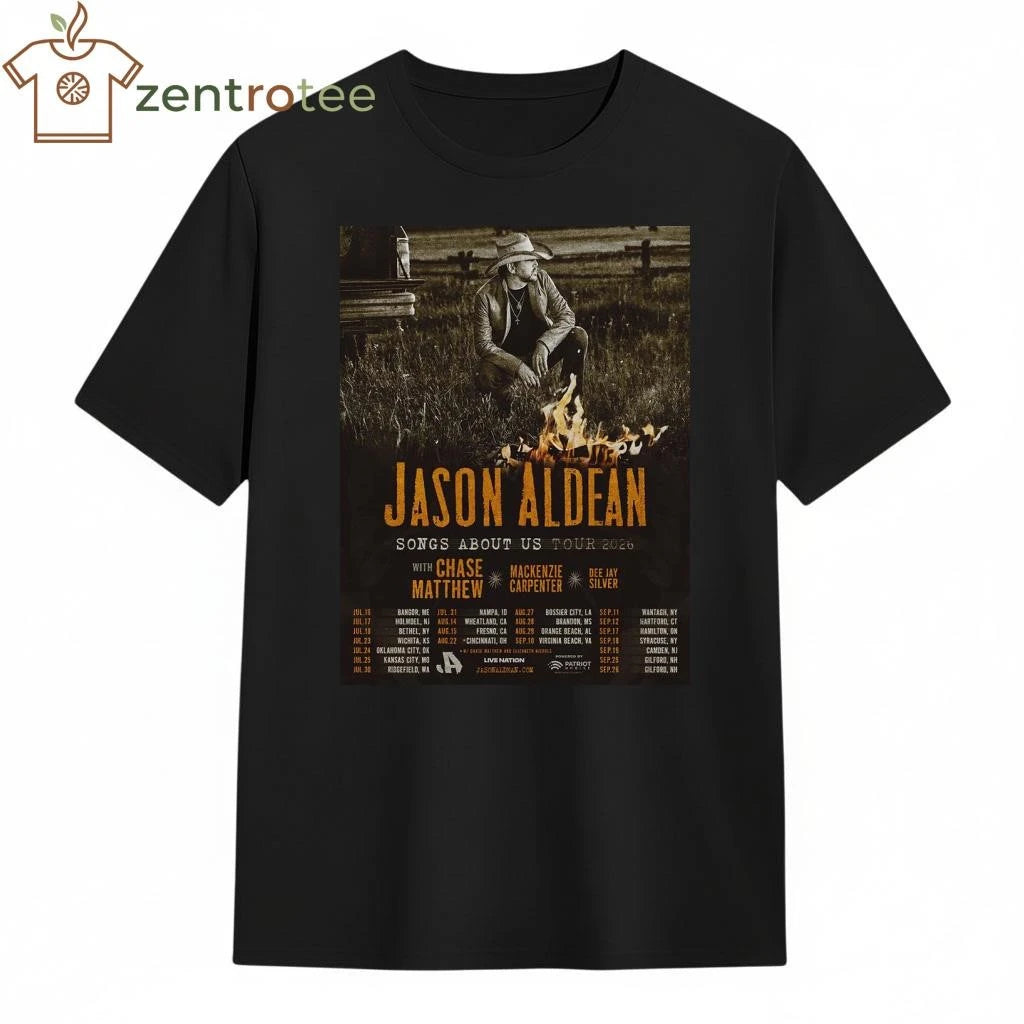 Jason Aldean Songs About Us Tour 2026 North America Schedule Dates tee