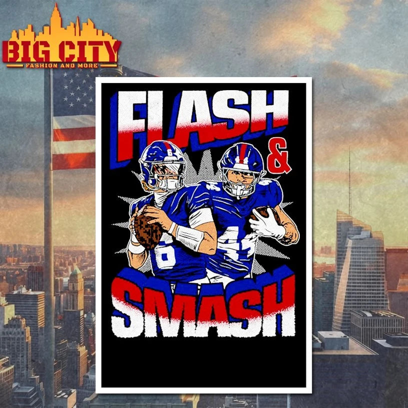 Jaxson Dart And Cam Skattebo Flash And Smash New York Giants shirt