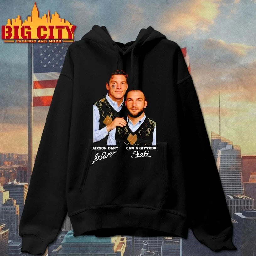 Jaxson Dart &amp; Cam Skattebo Step Brothers signatures shirt