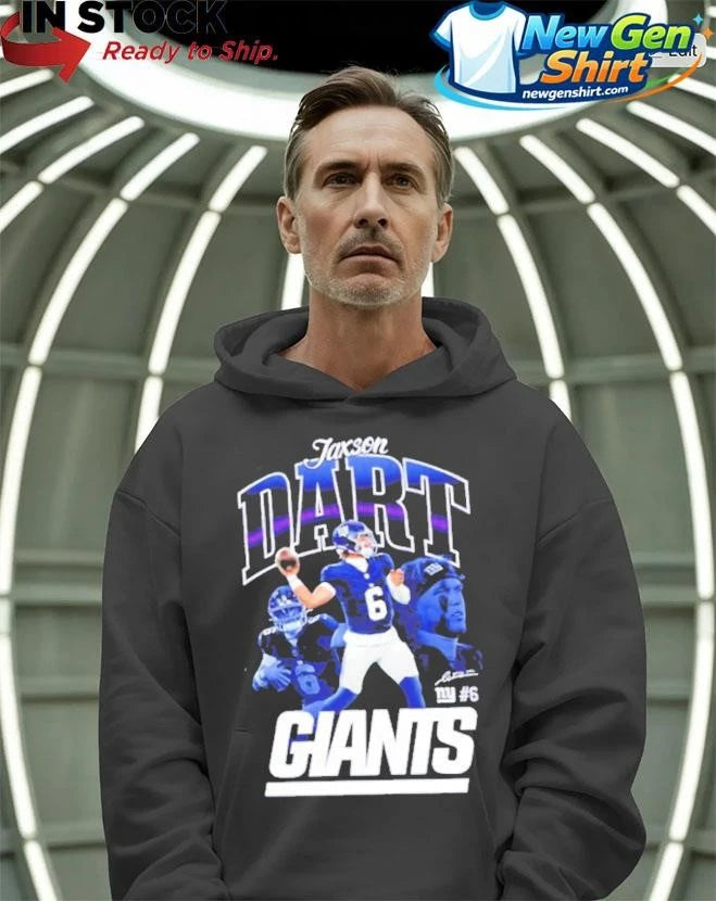 Jaxson Dart New York Giants Outerstuff Triple Pic Shirt