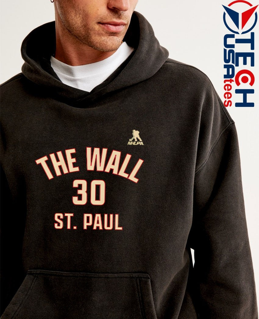 Jesper Wallstedt #30 Minnesota Wild The Wall of St. Paul name and number shirt