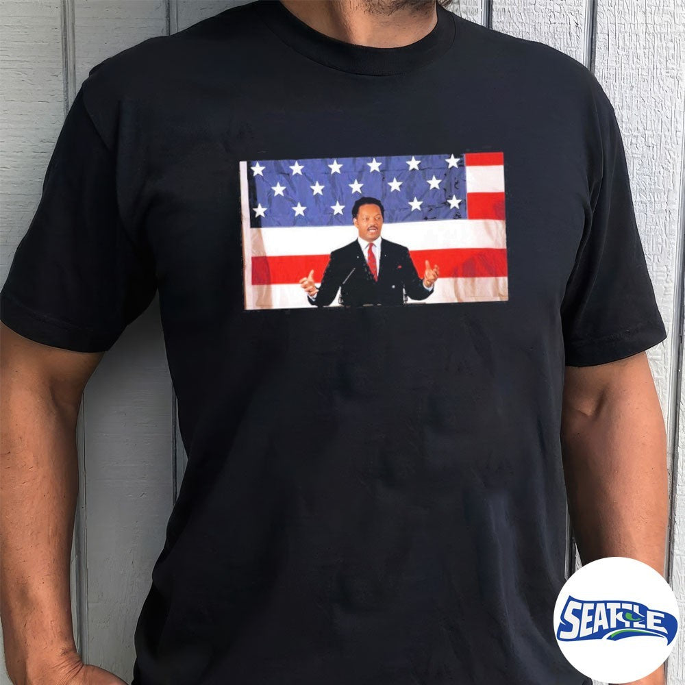 Jesse Jackson USA Flag Speech Civil Rights Leader 1941-2026 shirt