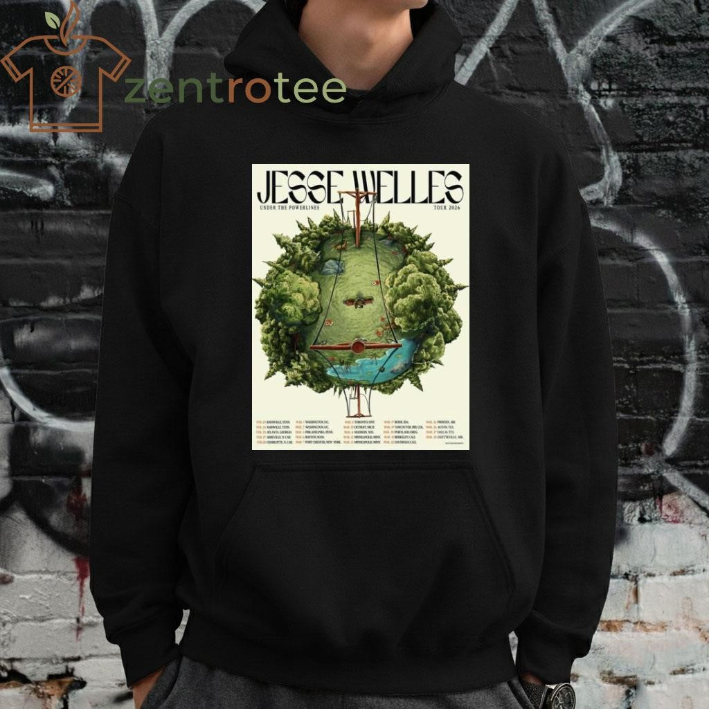 Jesse Welles Under The Powerlines Tour 2026 North America City Dates shirt