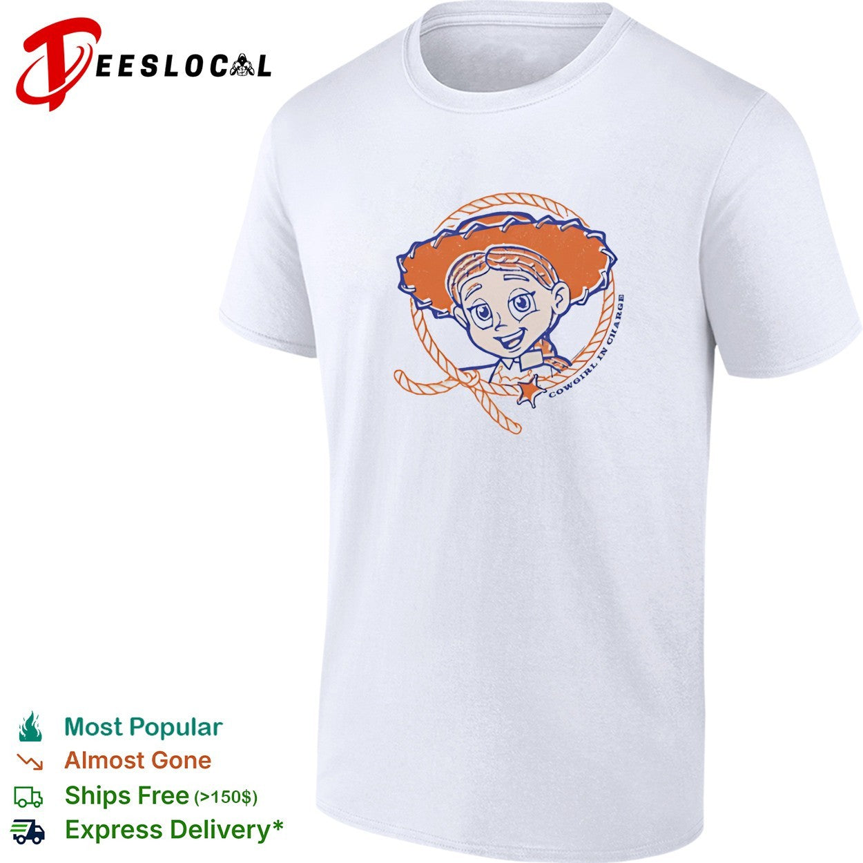 Jessie Toy Story cowgirl in charge lasso portrait shirt