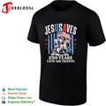 Jesus Saves 250 Years Faith and Freedom American Flag Patriotic USA shirt