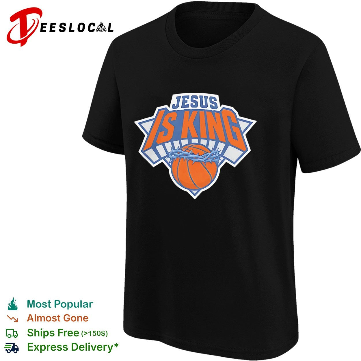 Jesus is King style New York Knicks basketball logo shirt