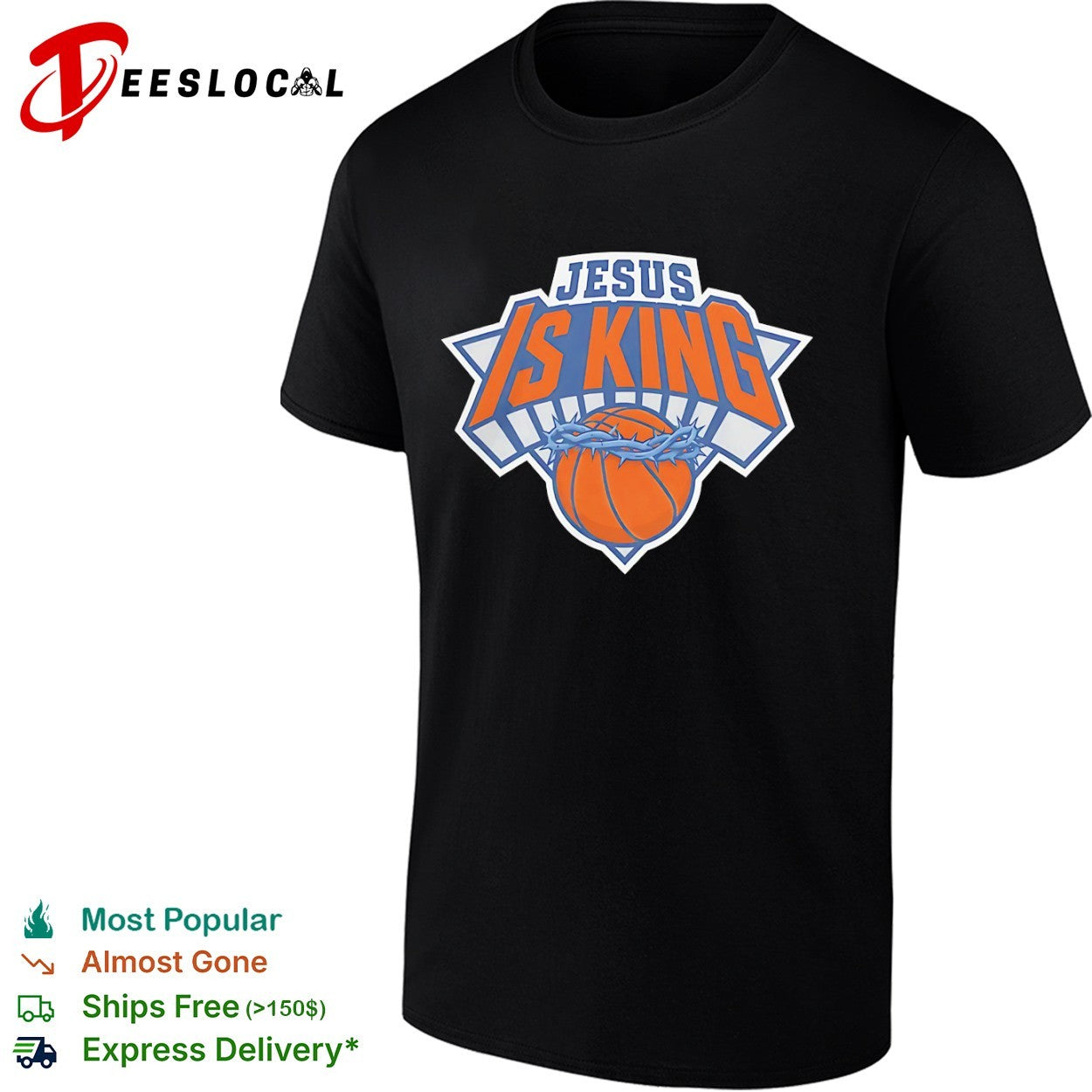 Jesus is King style New York Knicks basketball logo shirt