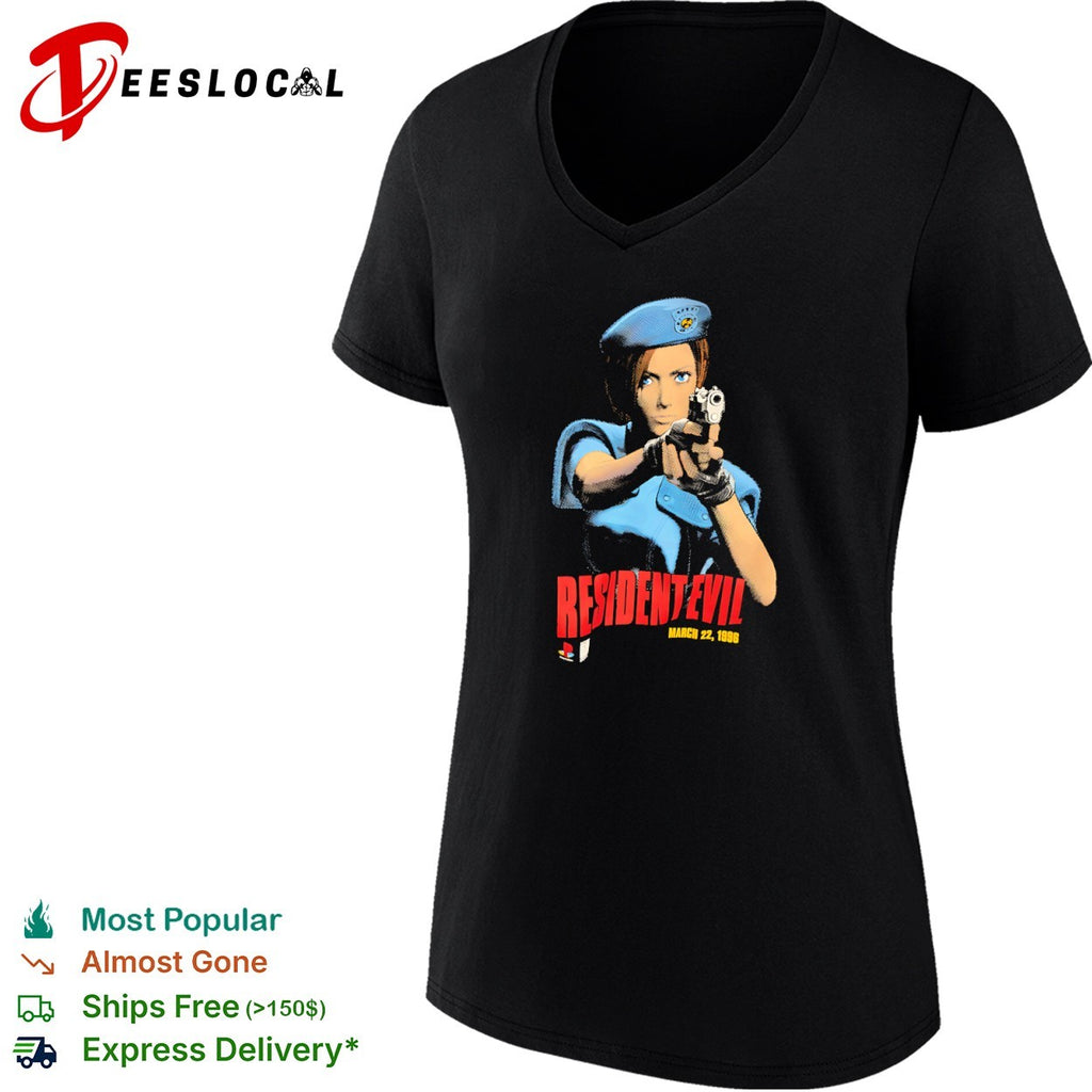 Jill Valentine Resident Evil March 22 1996 PlayStation shirt