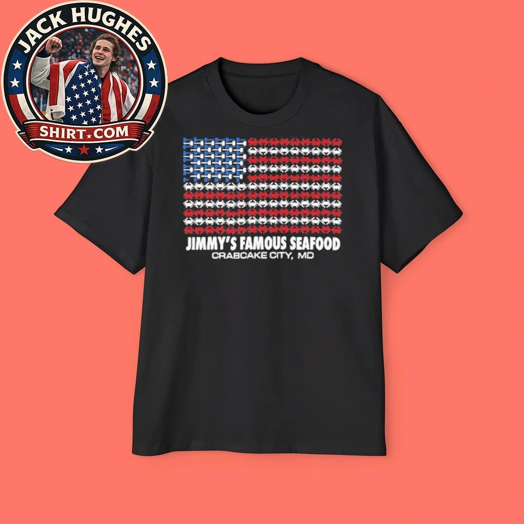 Jimmy’s Famous Seafood Crab Flag Baltimore Blue Crab Patriotic 2026 Shirt