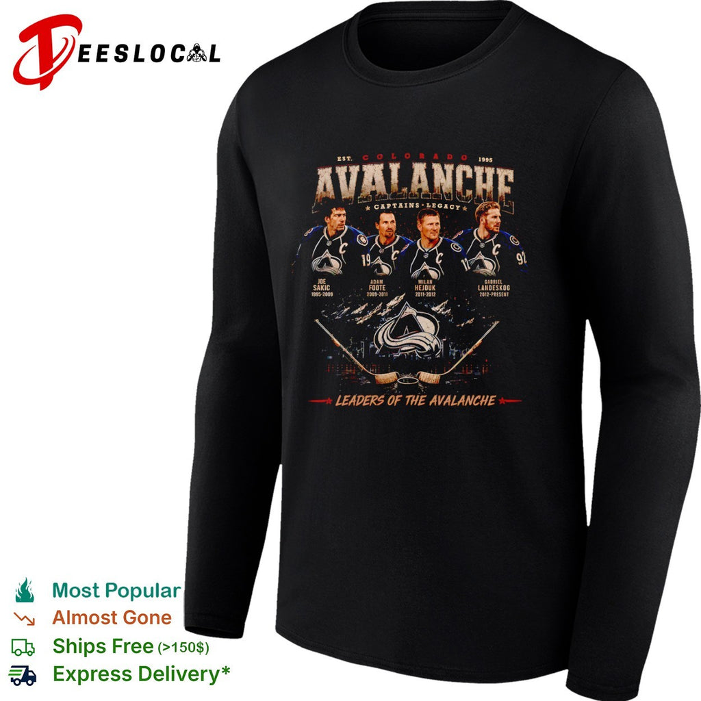 Joe Sakic Adam Foote Milan Hejduk Gabriel Landeskog Colorado Avalanche NHL shirt