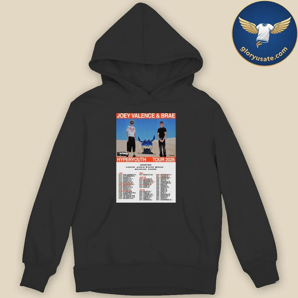 Joey Valence &amp; Brae Hyperyouth Tour 2026 Poster Shirt