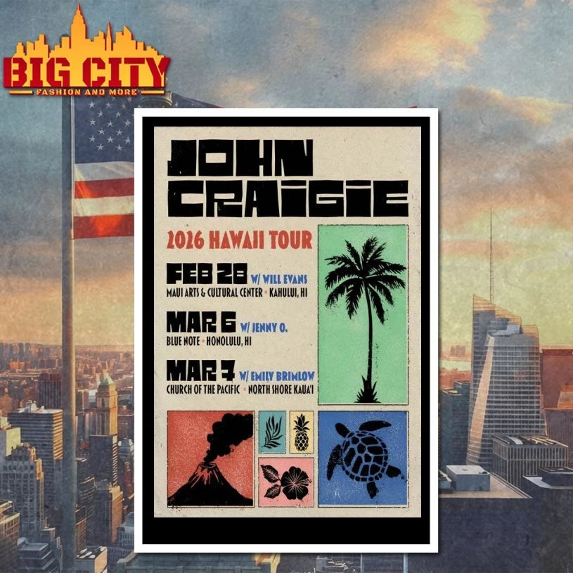 John Craigie 2026 Hawaii Shows Poster t-shirt