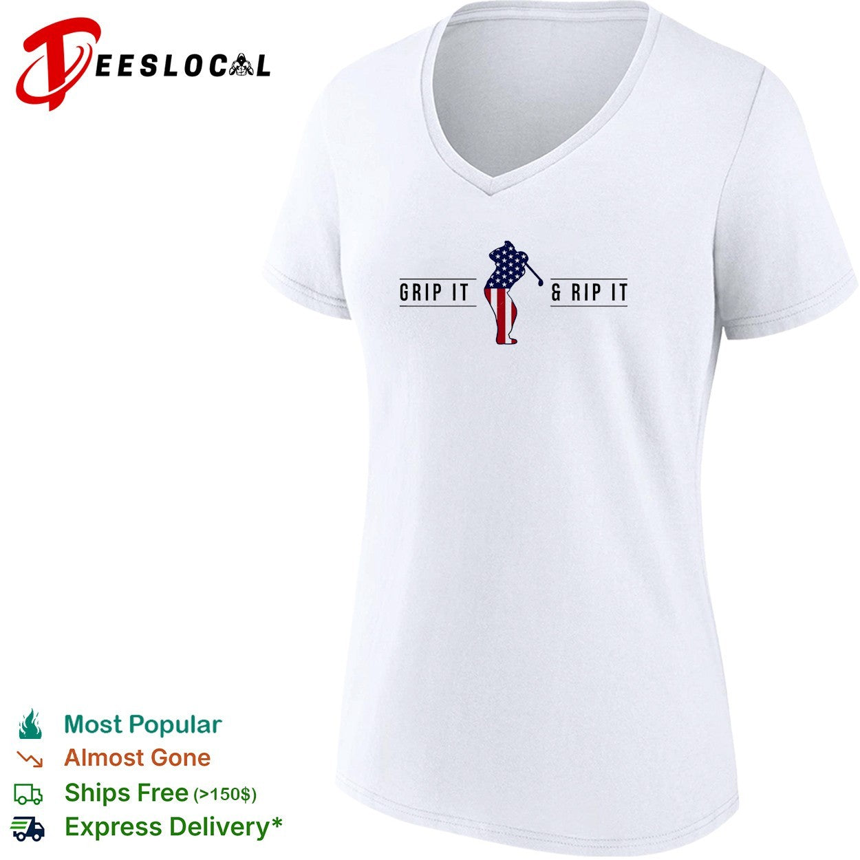John Daly grip it and rip it patriotic Golf 4th of July Golfer graphic shirt