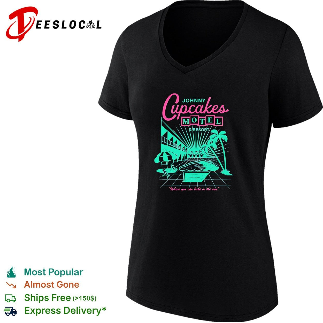 Johnny Cupcakes Motel and Resort Where You Can Bake In The Sun vintage shirt