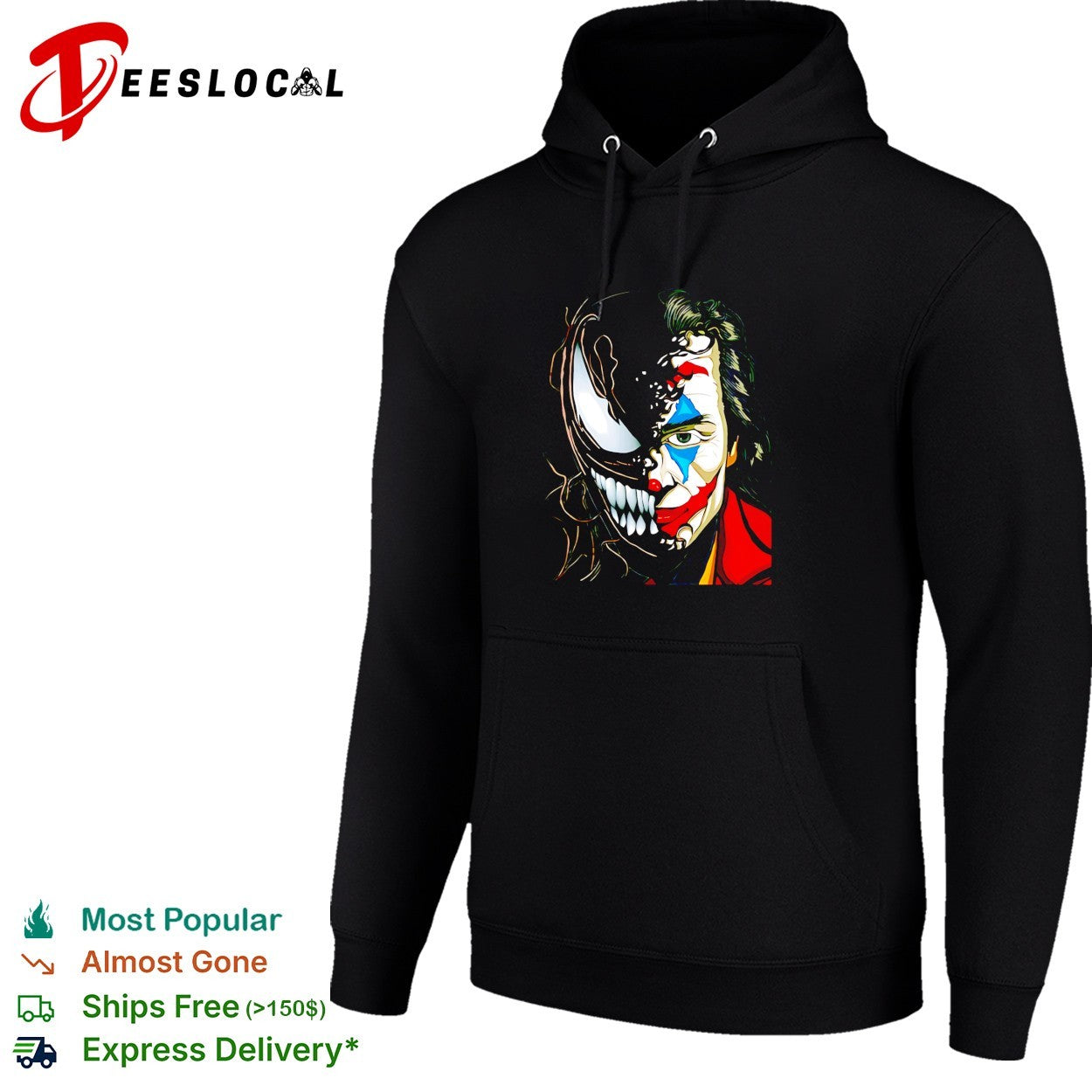 Joker and Venom half face shirt