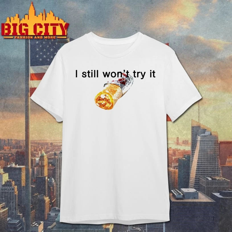Jokic Rocking wearing taco bell I still won’t try it shirt