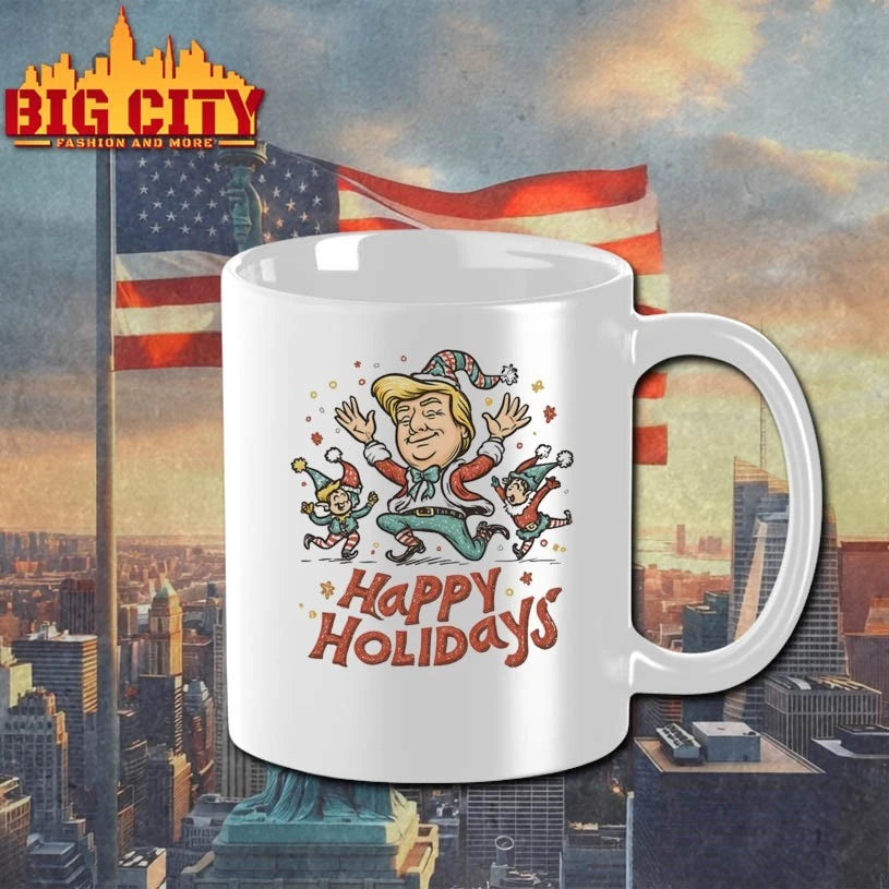 Jolly Santa Wishing Merry Christmas Festive Holiday Cheer Artwork Trump Shirt