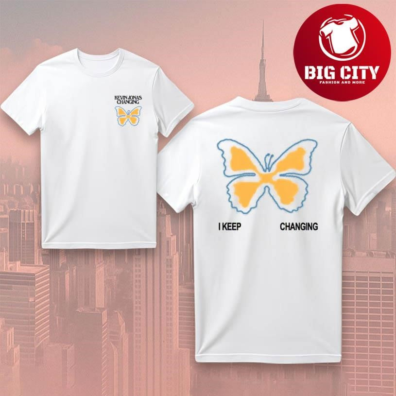 Jonas Brothers Orange &amp; Blue Butterfly Two Sided Shirt
