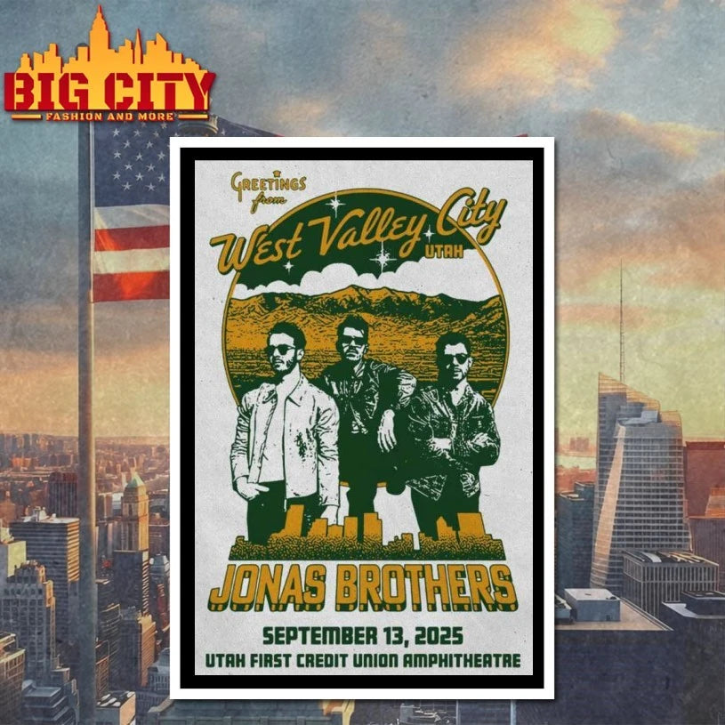 Jonas Brothers Utah First Credit Union Amphitheatre, West Valley City, UT, USA Tour September 13 2025 Poster shirt