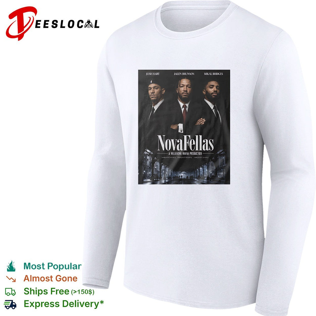 Josh Hart Jalen Brunson Mikal Bridges New York Knicks NovaFellas Goodfellas shirt