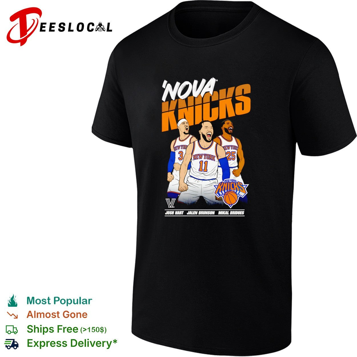 Josh Hart Jalen Brunson Mikal Bridges Nova Knicks New York Knicks NBA shirt