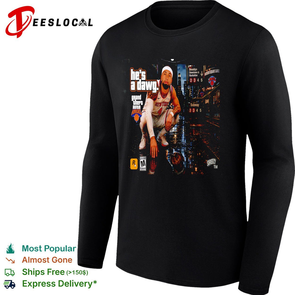 Josh Hart New York Knicks NBA he is a dawg Grand Theft Auto shirt