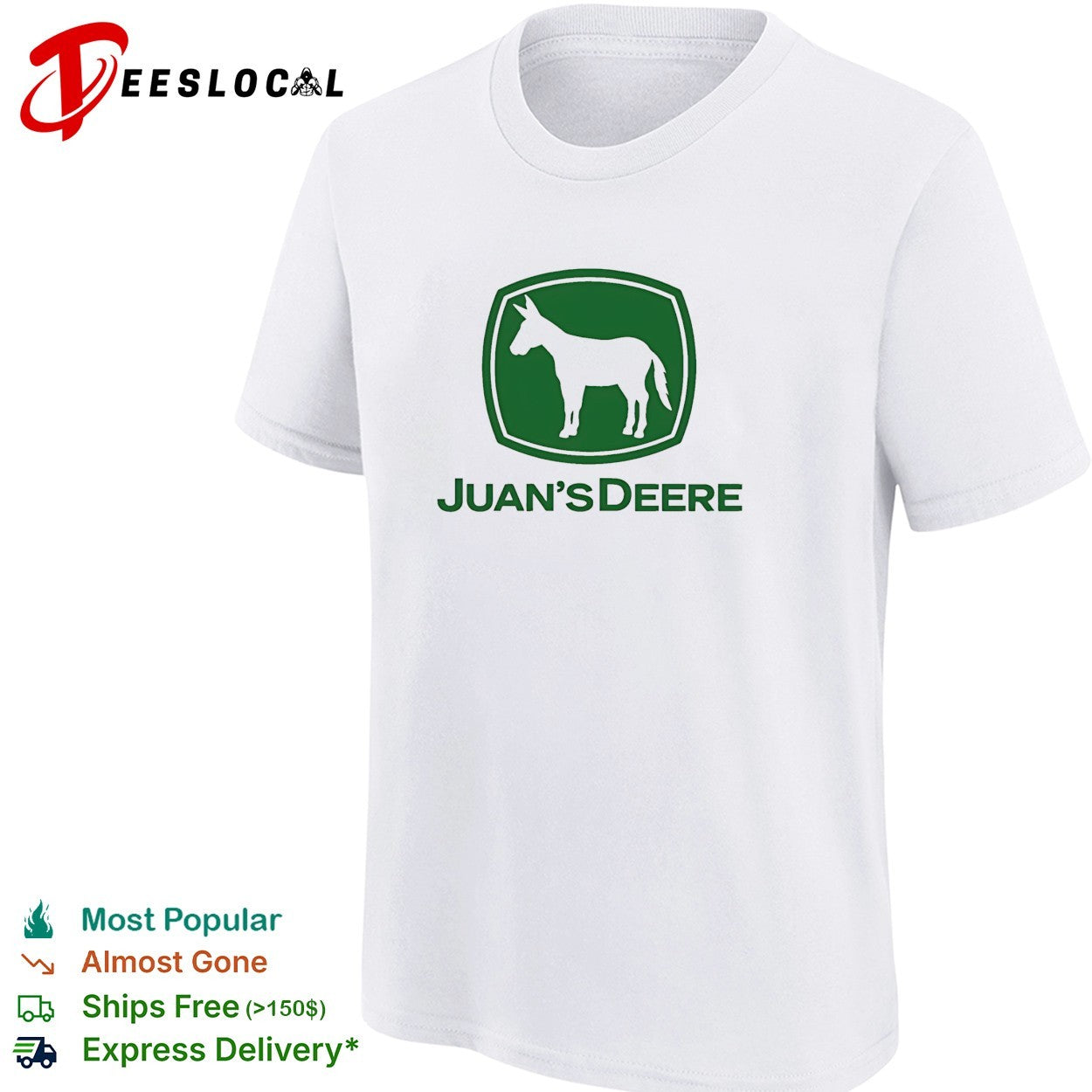 Juan’s Deere Tractor Farmer Donkey logo shirt