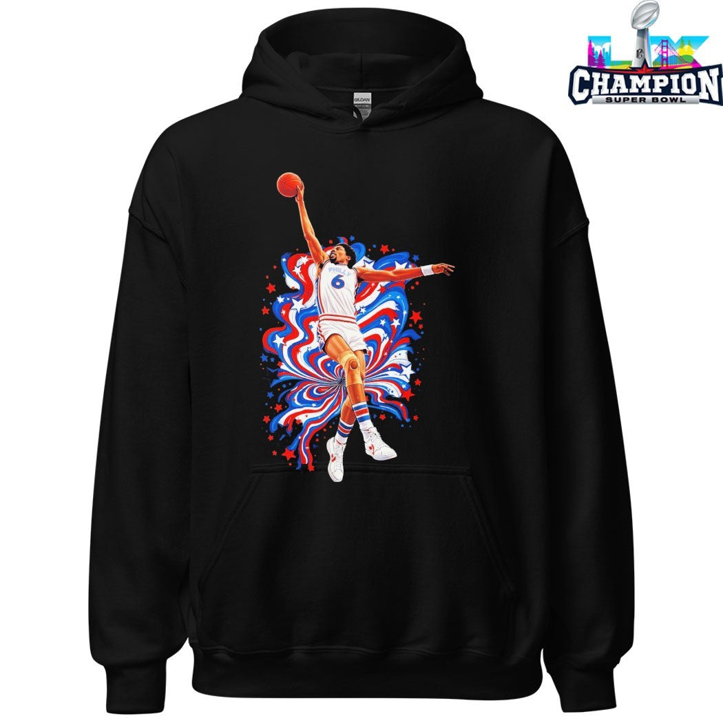 Julius Erving Phunkadelic Dr. J Philadelphia 76ers T-shirts