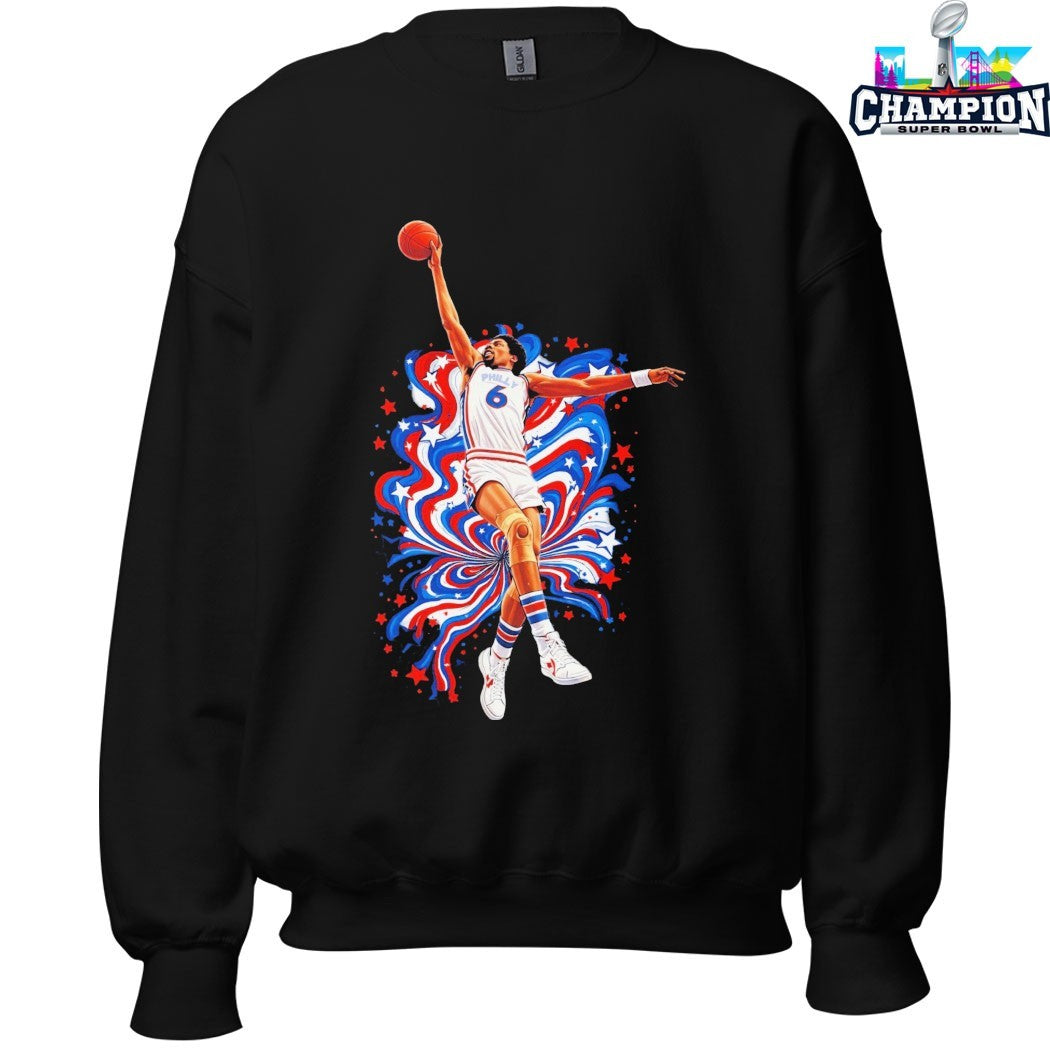 Julius Erving Phunkadelic Dr. J Philadelphia 76ers T-shirts