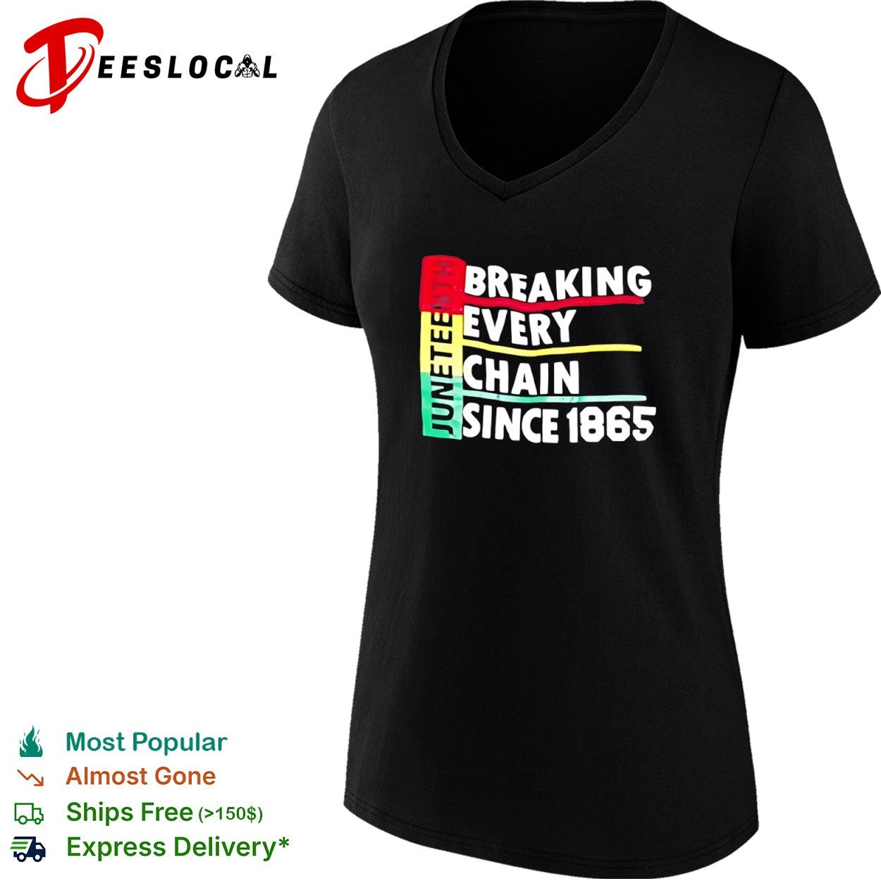 Juneteenth Breaking Every Chain Since 1865 Pan African Flag Pride Awareness shirt