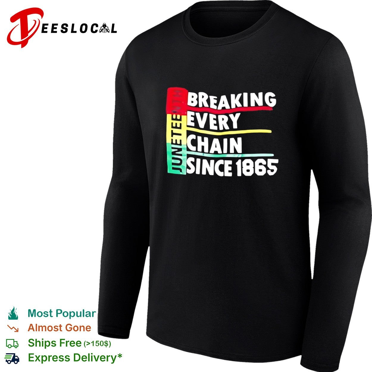 Juneteenth Breaking Every Chain Since 1865 Pan African Flag Pride Awareness shirt