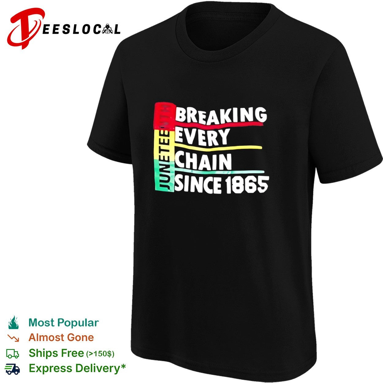 Juneteenth Breaking Every Chain Since 1865 Pan African Flag Pride Awareness shirt