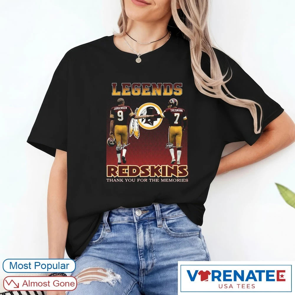 Jurgensen Theismann Legends Redskins Thank You For The Memories Signatures shirt