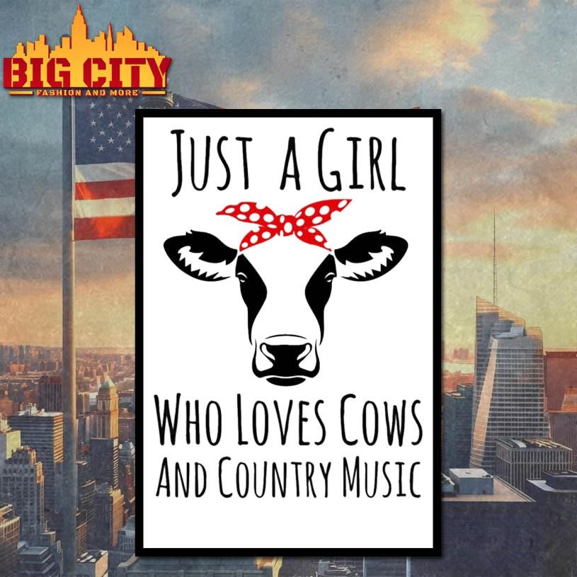 Just A Who Loves Cows And Country Music Cow 2025 Shirt