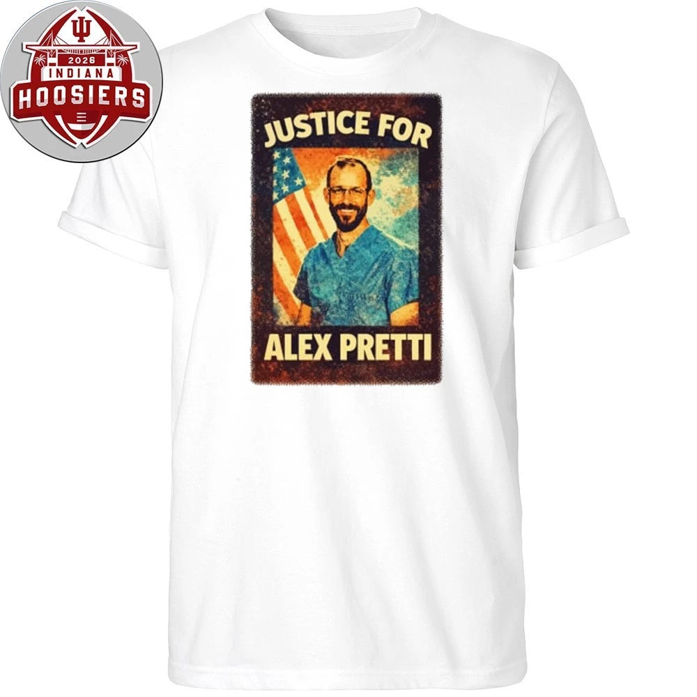 Justice For Alex Jeffery Pretti 1988-2026 USA Flag Hoodie T-Shirt