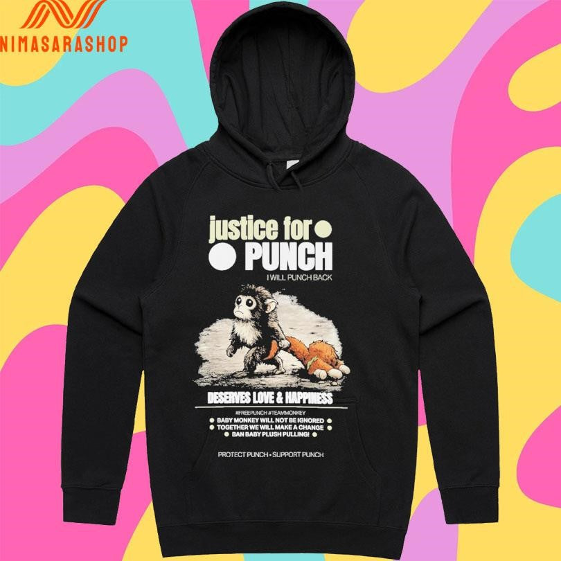 Justice For Punch I Will Punch Back Deserves Love And Happiness Baby Monkey Punch 2026 Shirts