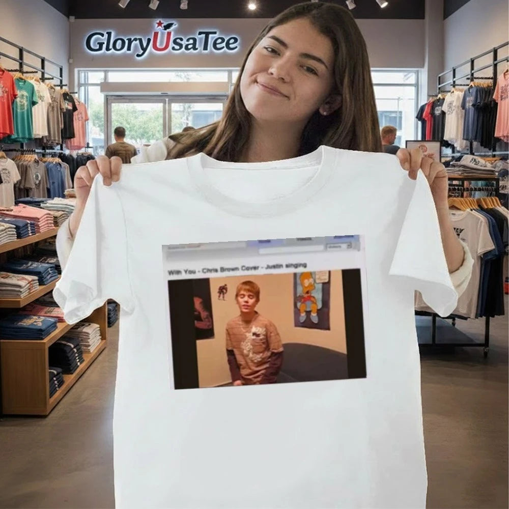 Justin Bieber Wearing With You Chris Brown Cover T-Shirt