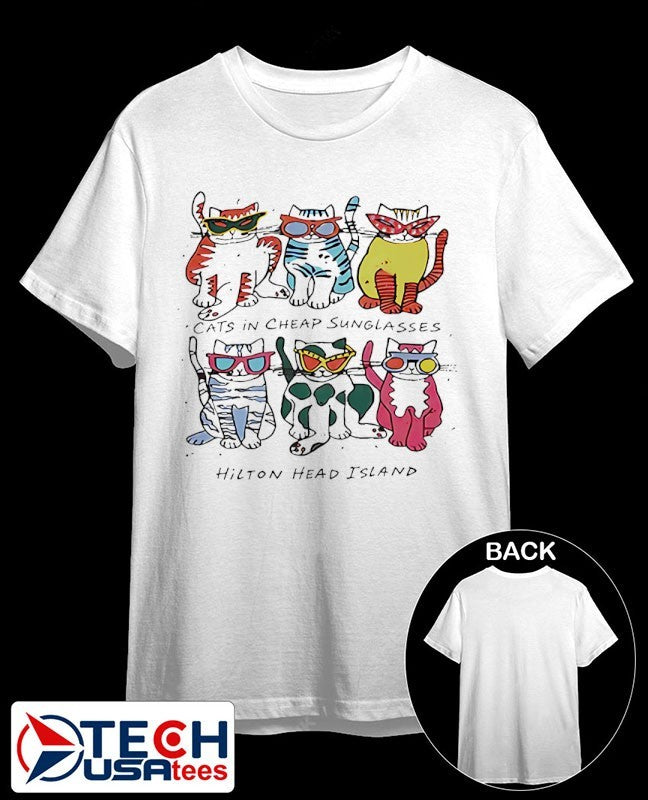 Justin Cats In Cheap Sunglasses Hilton Head Island shirt